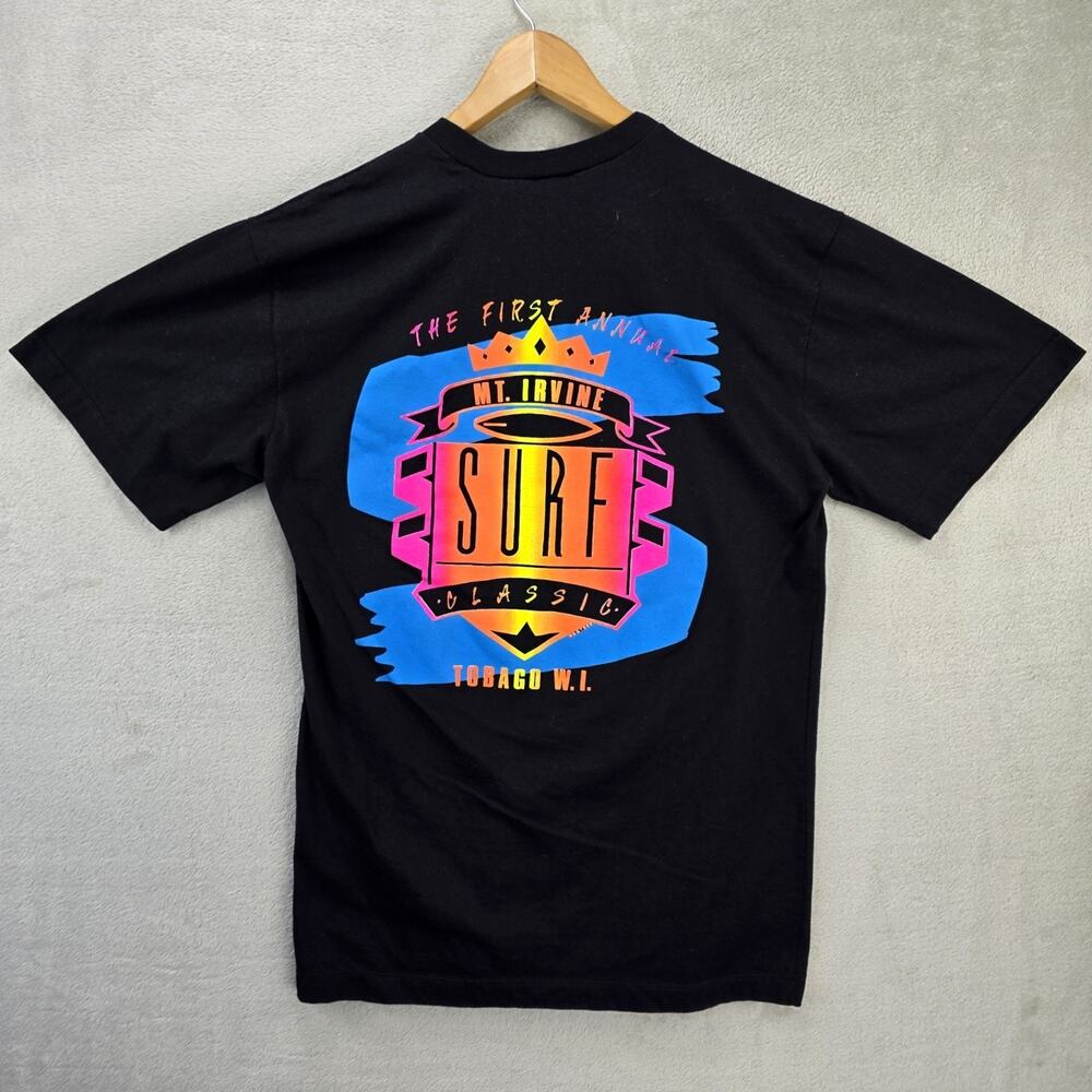 First Annual Mt. Irvine Surf Classic Shirt Mens Medium Black Y2K Tobago WI - Picture 1 of 10